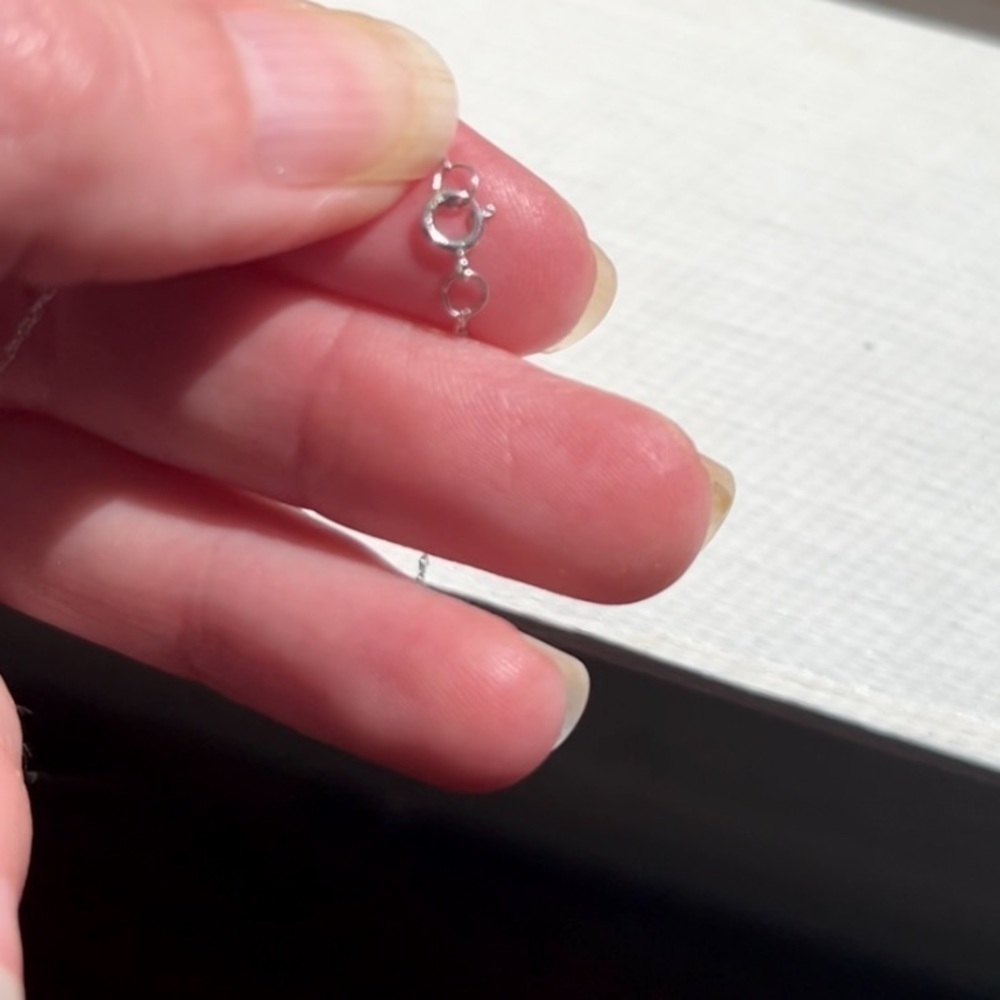 10K White Gold Oval Aquamarine Diamond Accent Pendant Necklace - Picture 6 of 8